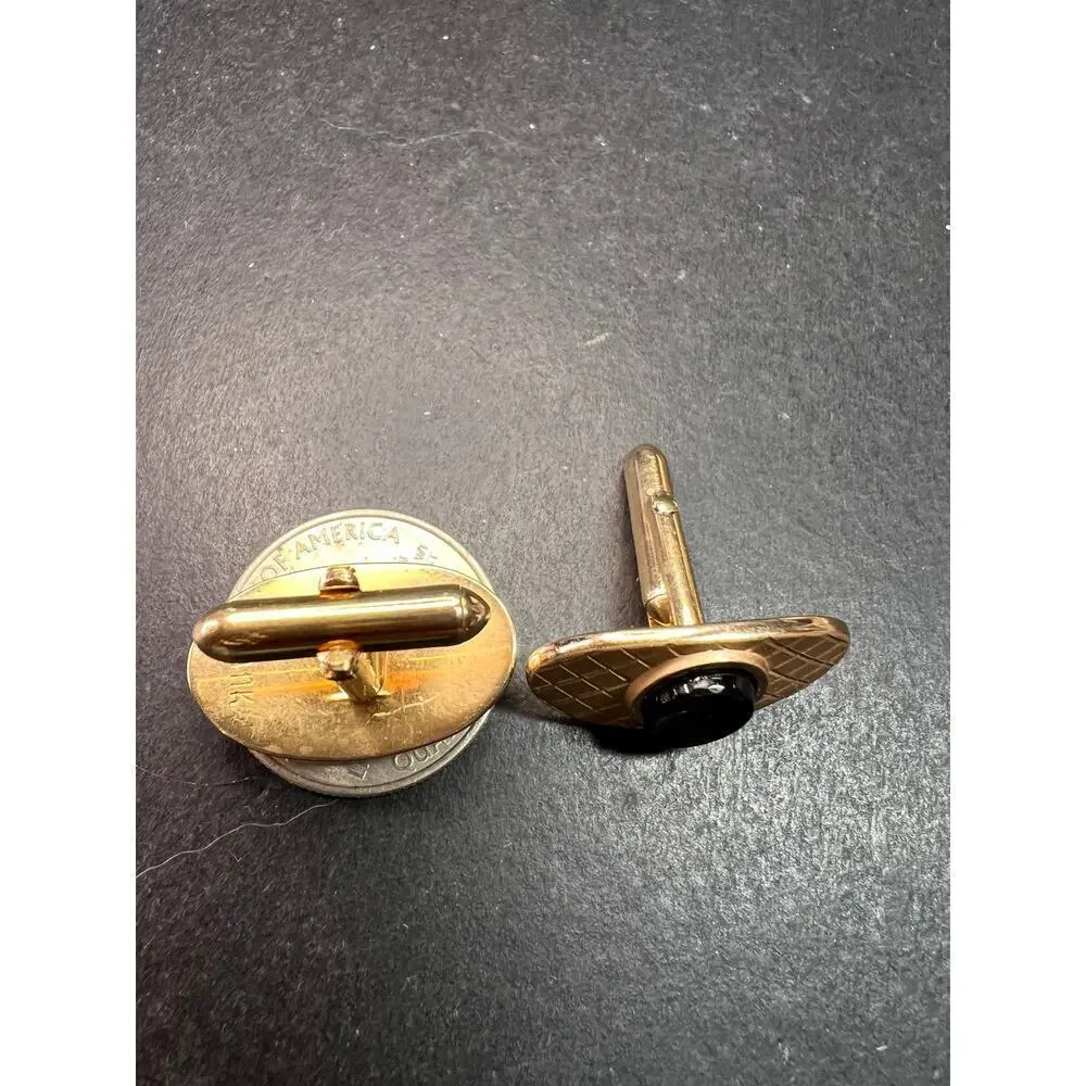 Vintage MCM Swank Gold Tone Centurion Cameo Cufflinks